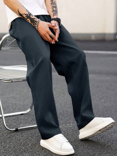 Anatole® | Straight Trousers In Solid Color For Men