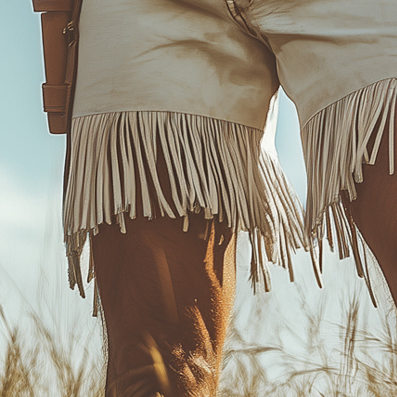 Men's Smmer Western DeniStyle Fringe Shorts