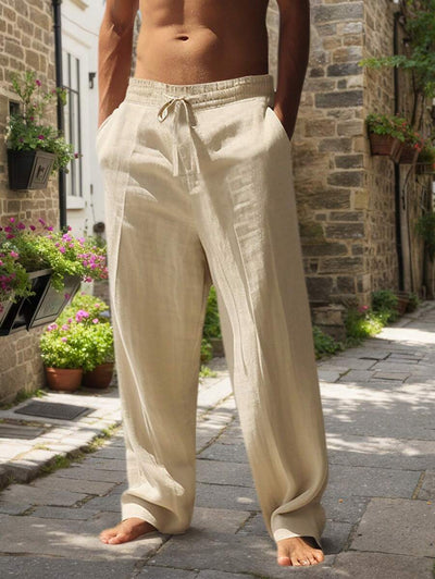 Justin | LIGHTWEIGHT LINEN PANTS WITH DRAWSTRING