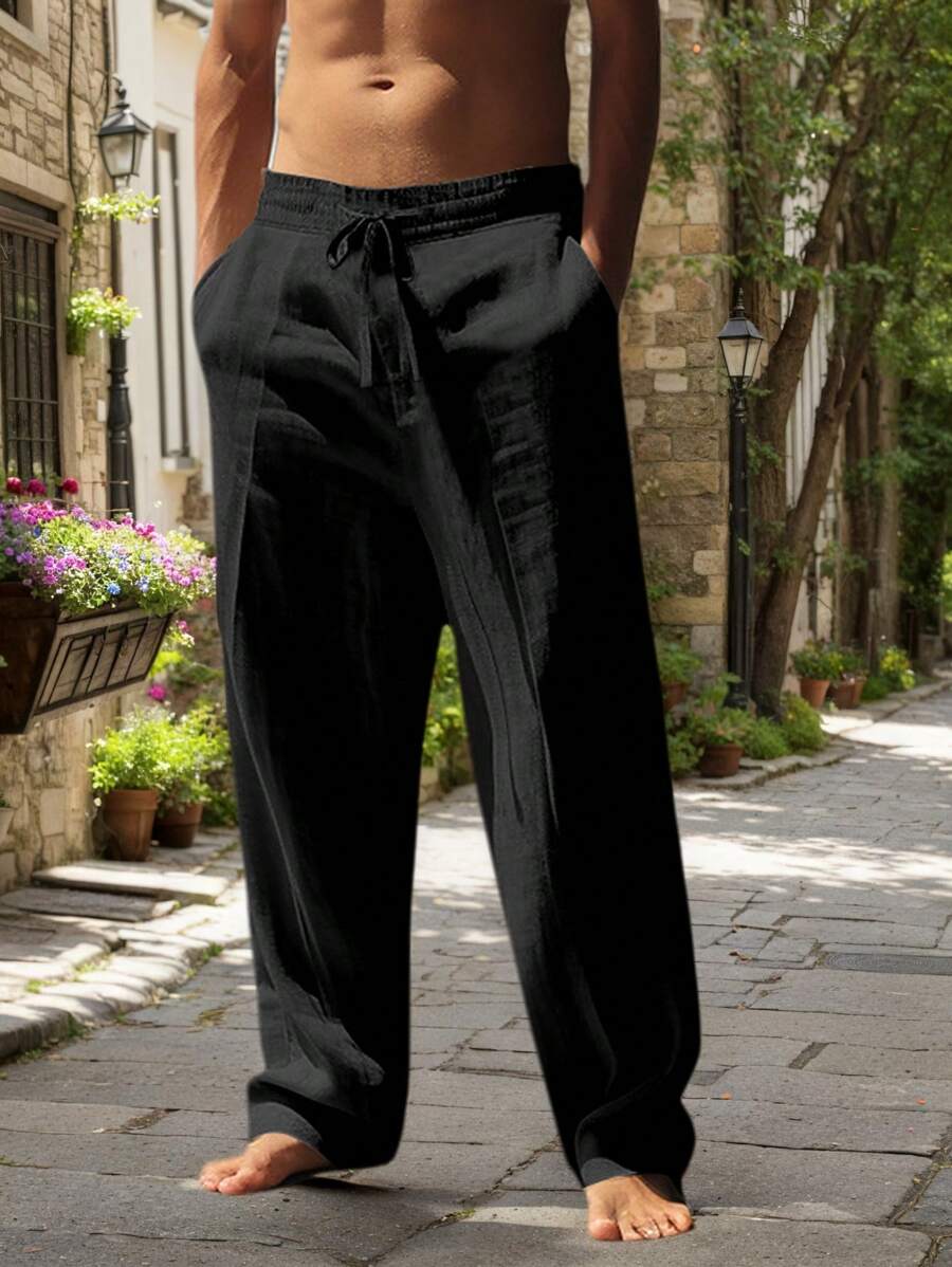 Justin | LIGHTWEIGHT LINEN PANTS WITH DRAWSTRING