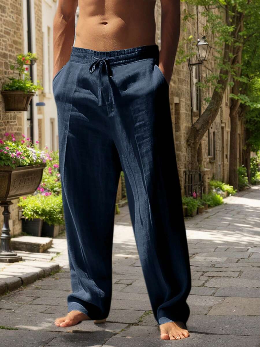 Justin | LIGHTWEIGHT LINEN PANTS WITH DRAWSTRING
