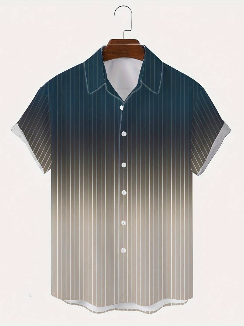Lucrecia® | Short-Sleeved Gradient Button-Down Shirt For Men