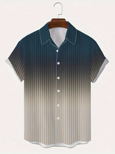 Lucrecia® | Short-Sleeved Gradient Button-Down Shirt For Men
