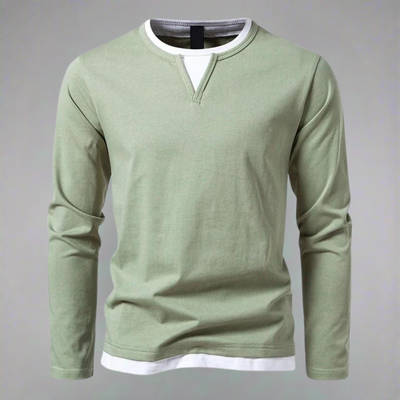 Adrián® | Long Sleeve V-Neck T-Shirt, Modern Style