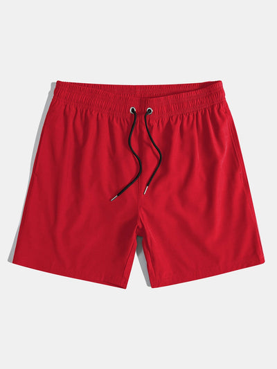 David® | Palm Tree Silhouette Print Cotton T-Shirt & Solid Drawstring Swim Shorts