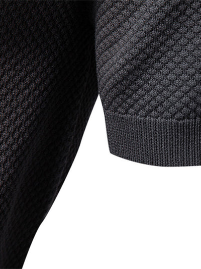 Elton® | Pineapple Texture Knit V Neck Polo