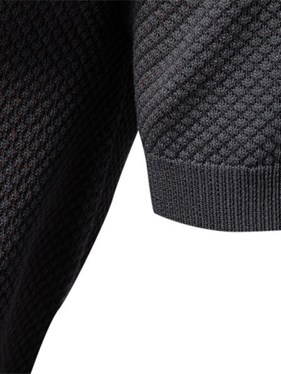 Lincoln | Pineapple Texture Knit V Neck Polo