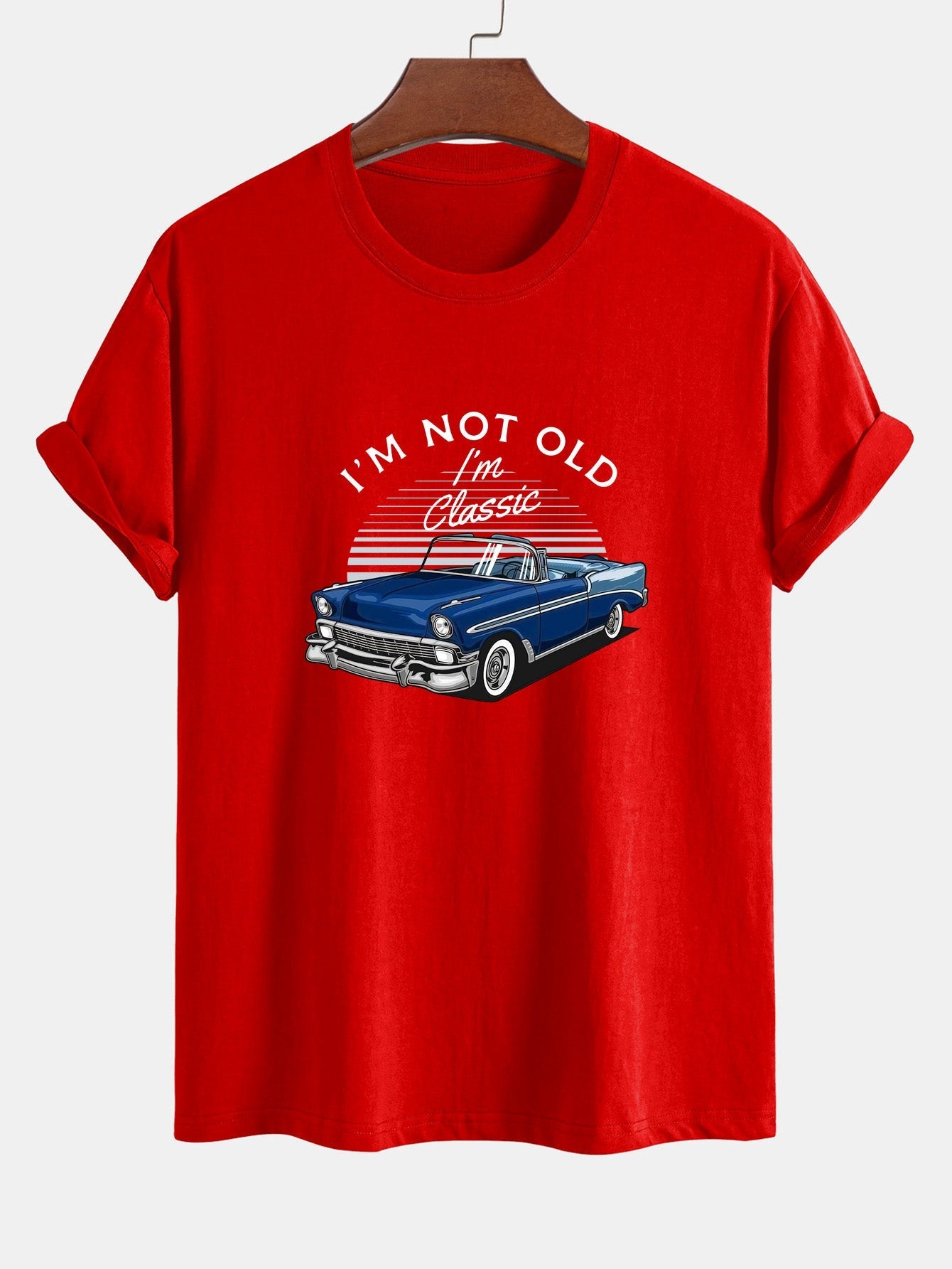 Mencio® | Car Slogan Print Cotton T-Shirt