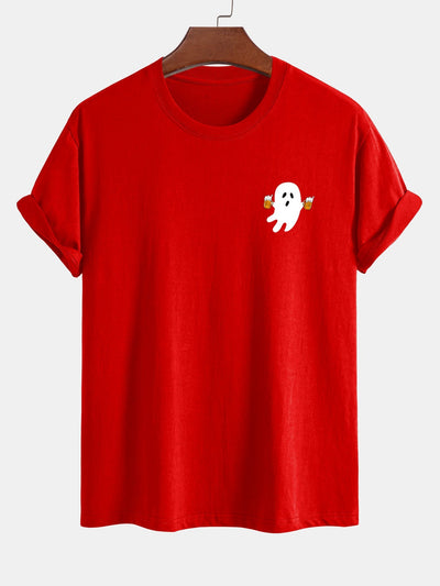 Joaquim® | Regular Fit Beer Ghost Print Cotton T-Shirt