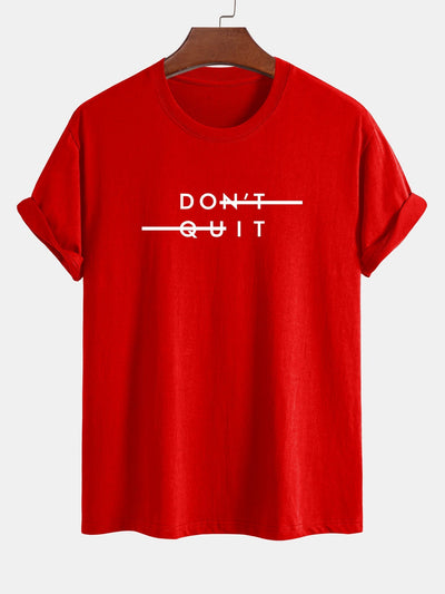 Nicodemo® | Don'T Quit Print Cotton T-Shirt