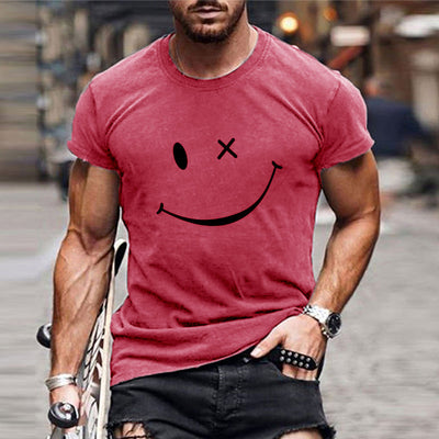 Men's Vine Smiley Print Rond Neck Short Sleeve T-Shirt