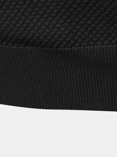 Jayden | Pineapple Texture Knit V Neck Polo Shirt