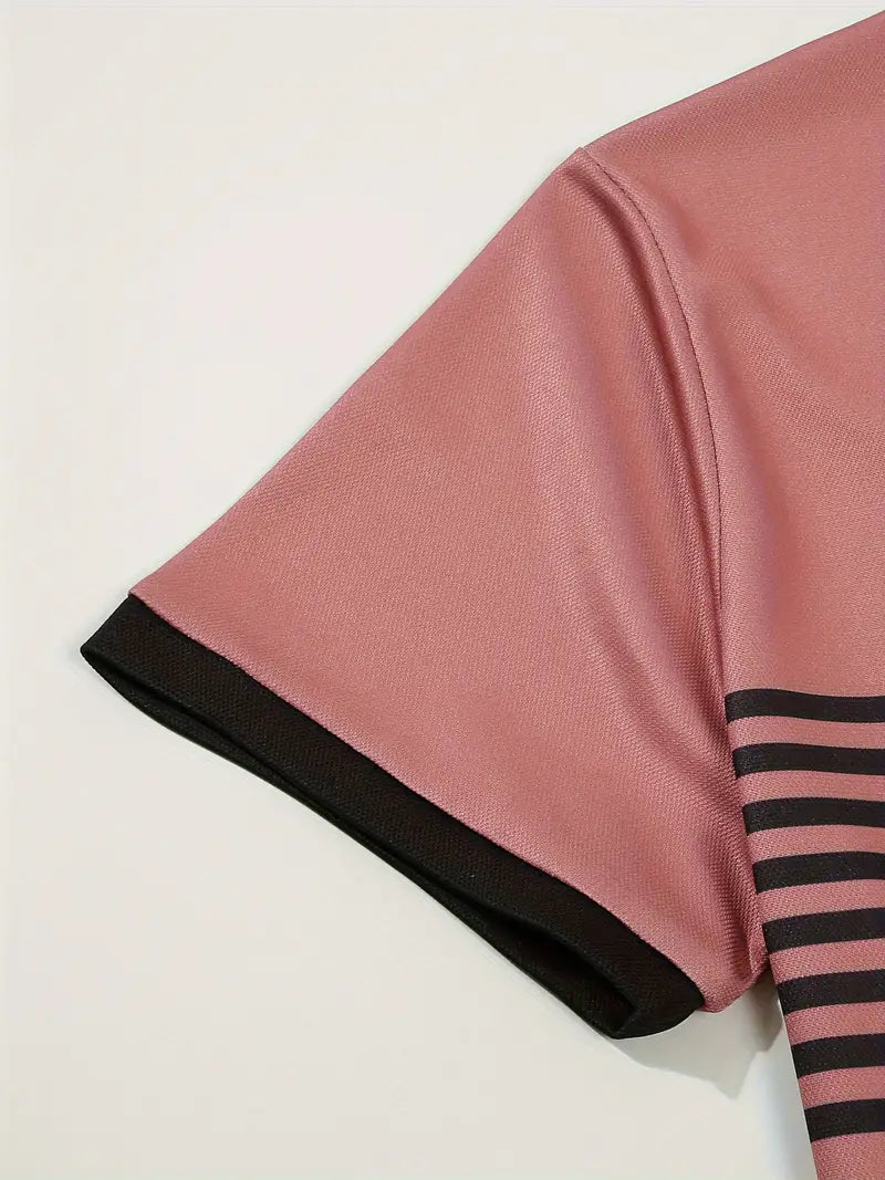 Dale® | Striped Casual Color Block Short Sleeve Shirt