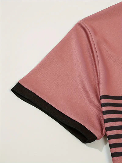 Dale® | Striped Casual Color Block Short Sleeve Shirt