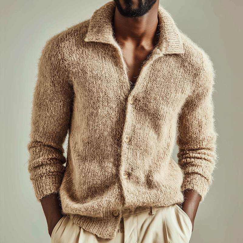 Men's Retro Casalnitted Lapel Sweater Cardigan