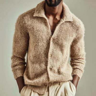 Men's Retro Casalnitted Lapel Sweater Cardigan