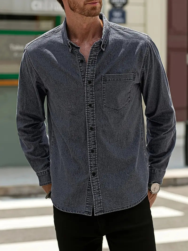 Lou® | Denim Long Sleeve Shirt For Men