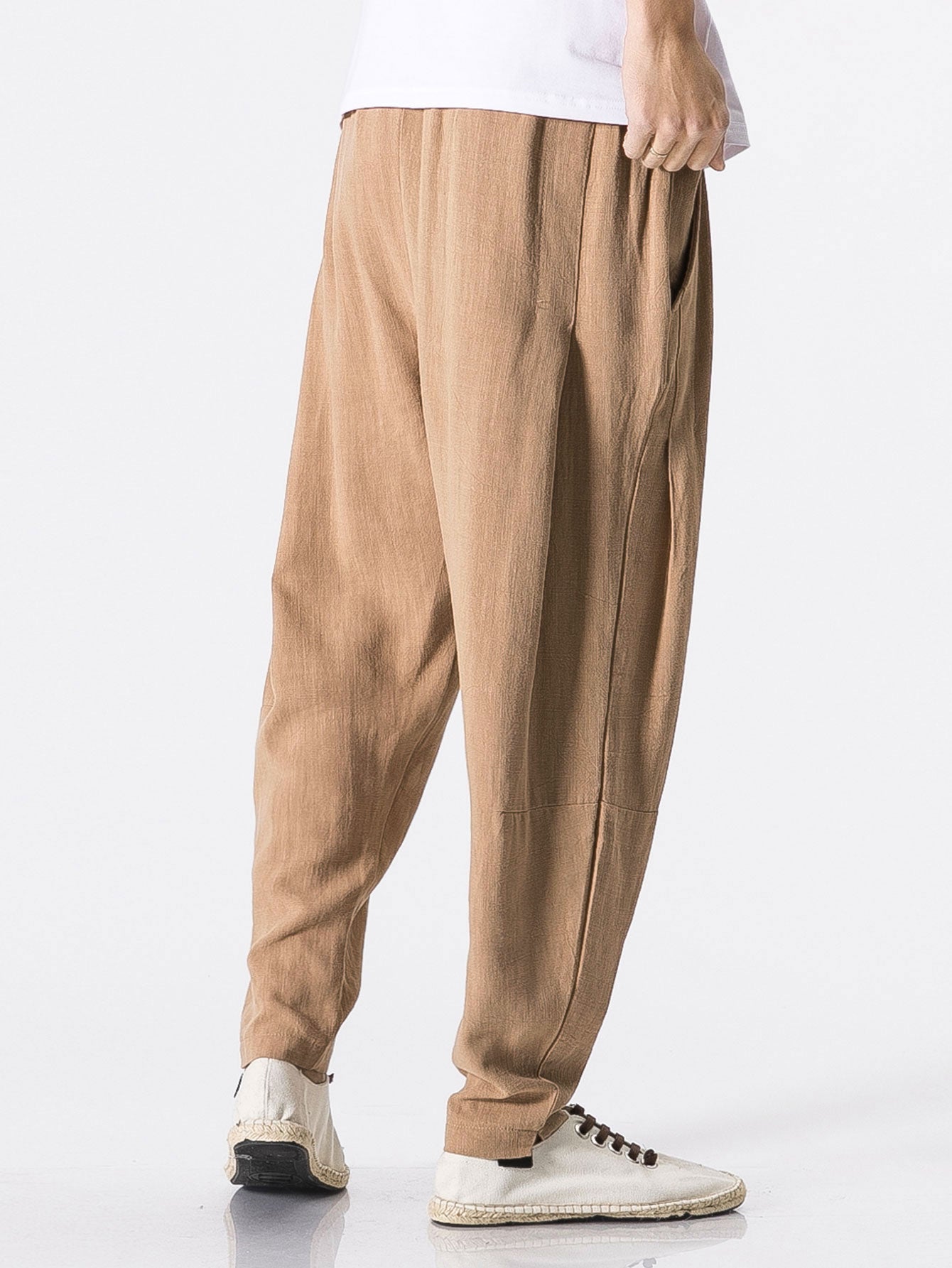 Judas® | Detachable Belt Relax Fit Linen And Cotton Blend Harem Pants