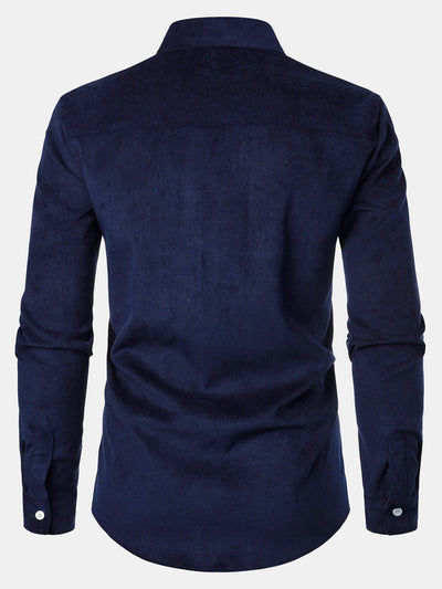 Felicio® | Corduroy Plaid Panel Button Up Shirt