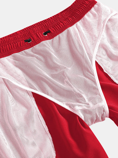 Marcel® | Tropical Print Button Up Shirt & Swim Shorts