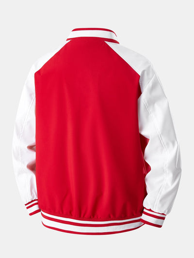 Eliseo® | Relax Fit Contrast Embroidery Baseball Jacket