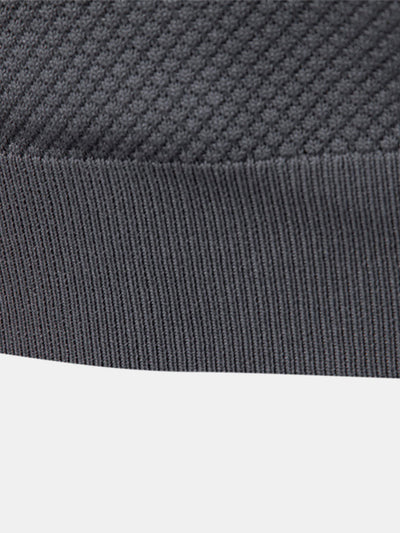 Elton® | Pineapple Texture Knit V Neck Polo