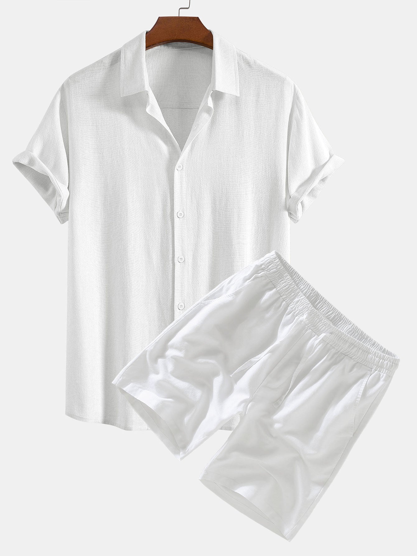 Duane® | Linen Rayon Blend Button Up Shirt & Linen Drawstring Shorts