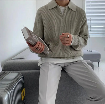 Ira® | Half-Zip Knitted Sweater For Men