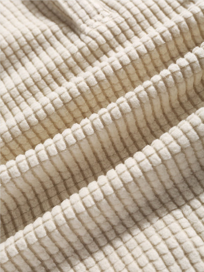 Adán® | Waffle Lapel Solid Henley Shirts