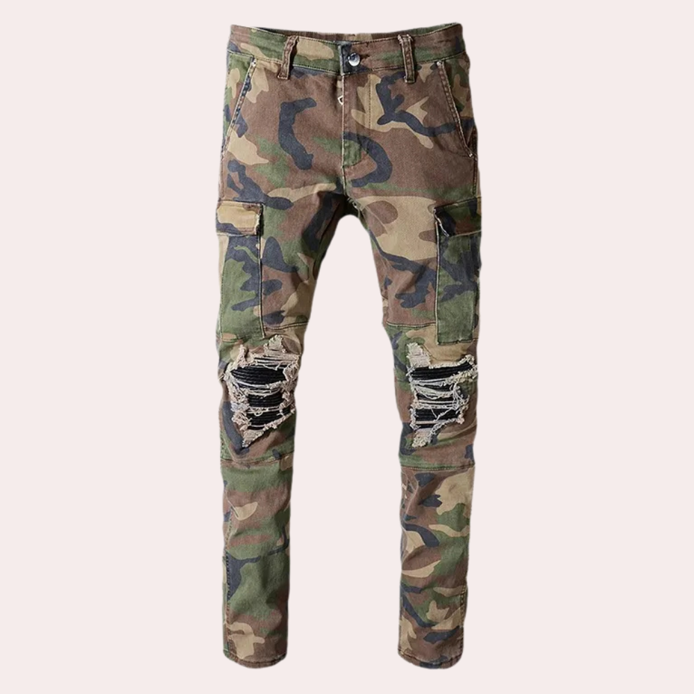 Joaquín® | Camouflage ripped jeans for men