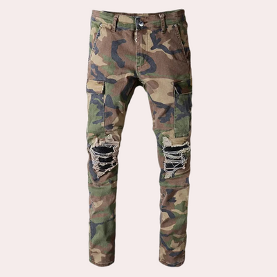 Joaquín® | Camouflage ripped jeans for men