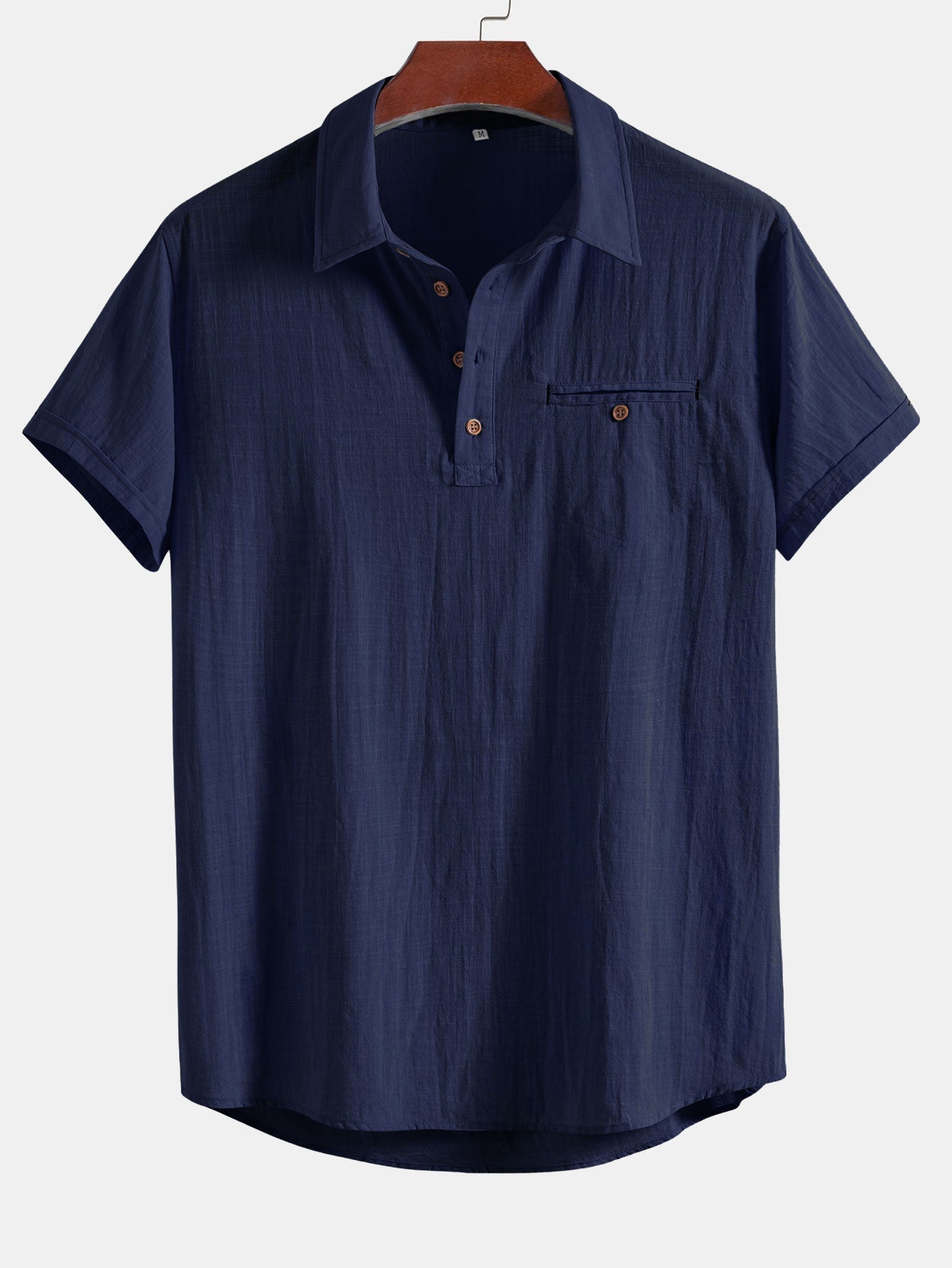 Aristides® | Short Sleeve Linen Look Polo Collar Shirt