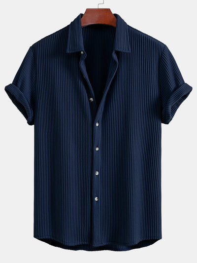 Alex® | Waffle Button Up Shirt & Straight Leg Linen Pants