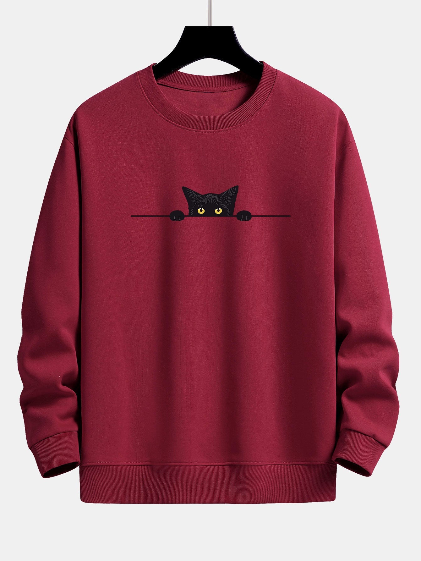 Connor® | Black Cat Print Relax Fit Sweatshirt