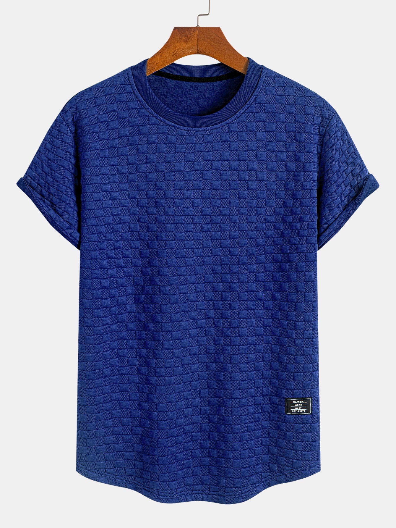 Ramon® | Checkerboard Jacquard Arc Hem T-Shirt