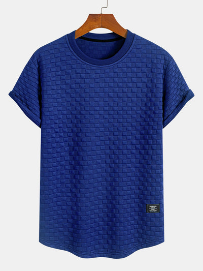 Jesús® | Checkerboard Jacquard Arc Hem T-Shirt & Checkerboard Jacquard Shorts