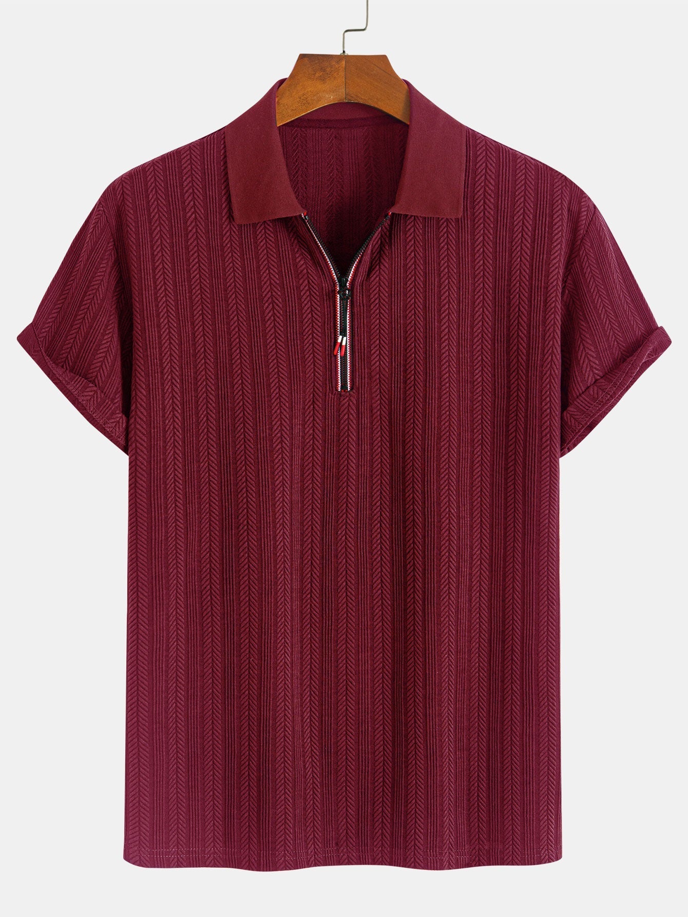 Ceferino® | Textured Zipper Polo