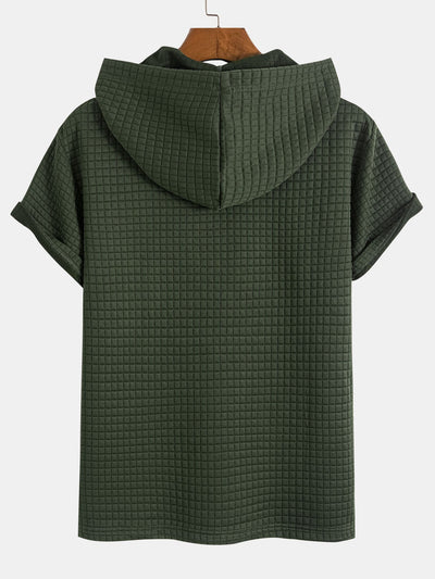 Casey® | Kangaroo Pocket Waffle Hooded T-Shirt & Shorts