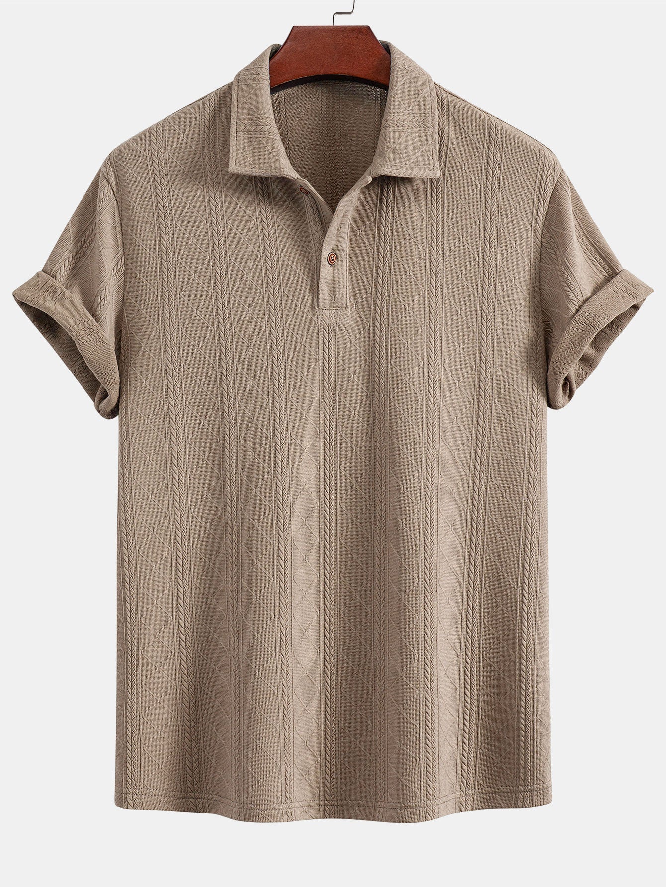 Samuel | Rhombus Geometric Texture Knit Polo Shirt