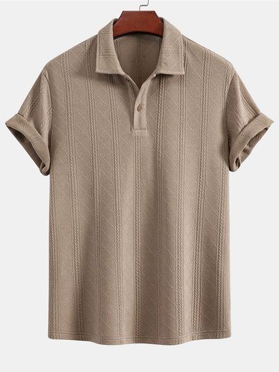 Samuel | Rhombus Geometric Texture Knit Polo Shirt