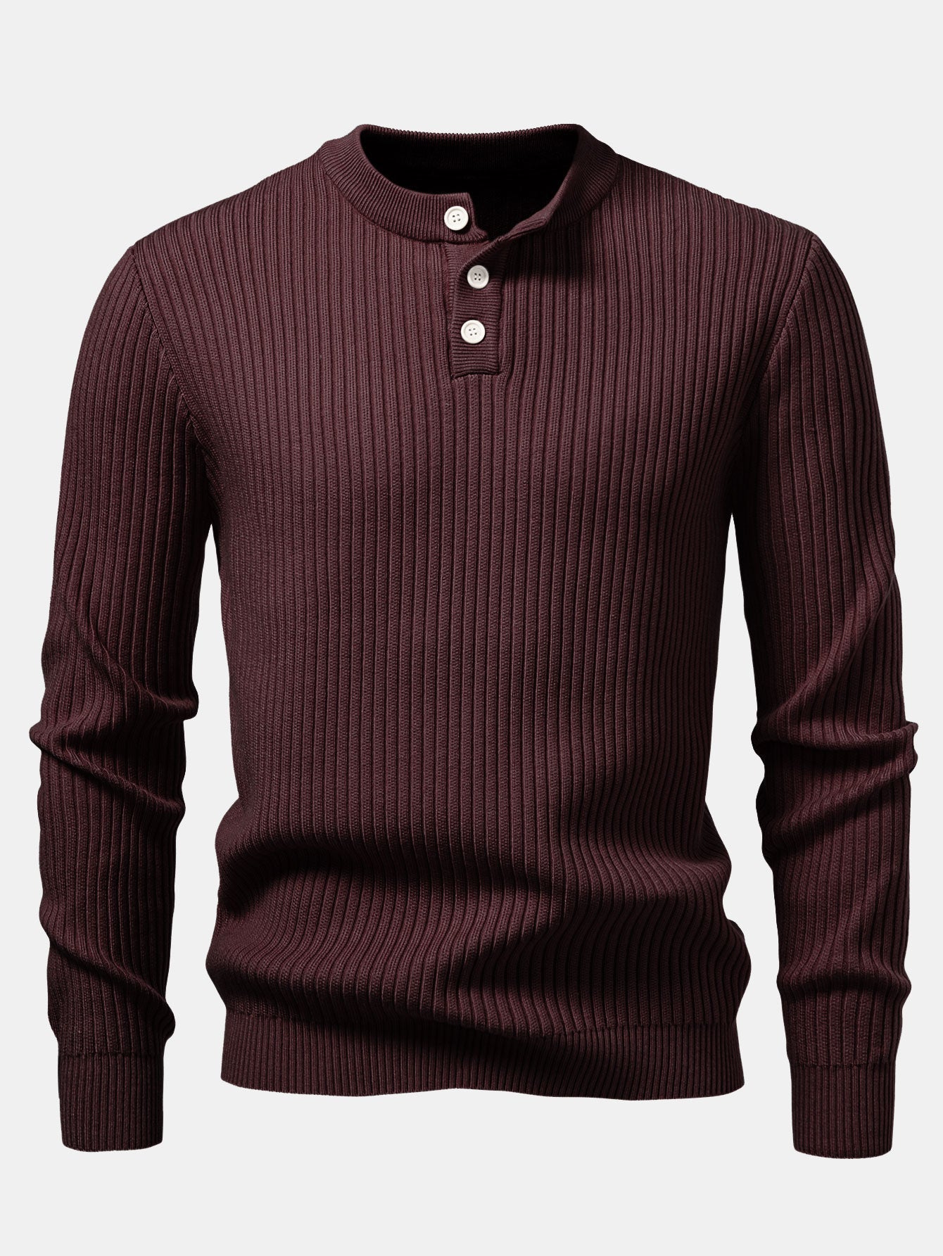Ardal® | Ribbed Henley Neck Sweater
