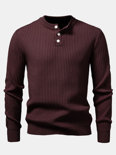 Ardal® | Ribbed Henley Neck Sweater