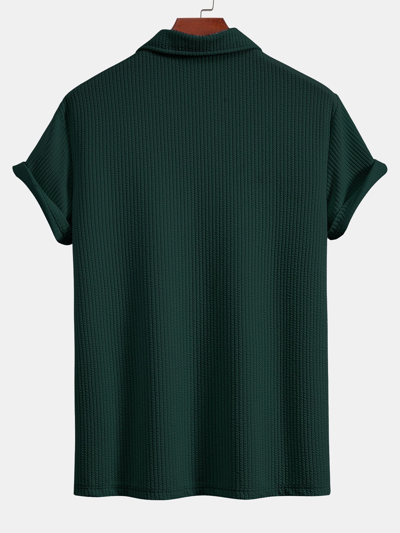 Esau® | Short Sleeved V-Neck Ribbed Polo & Straight Leg Ribbed Pants