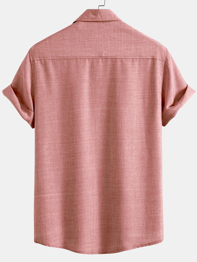 Jared® | Textured Button Up Shirt With Two Pockets & Straight Leg Linen Pants