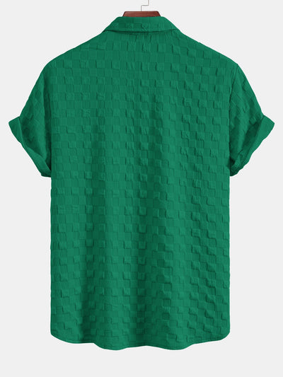 Demetrio® | Checkerboard Textured Button Up Shirt