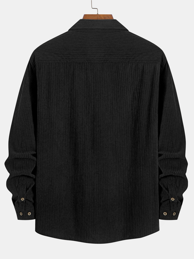Kareem® | Long Sleeve Corduroy Pocket Button Up Shirt