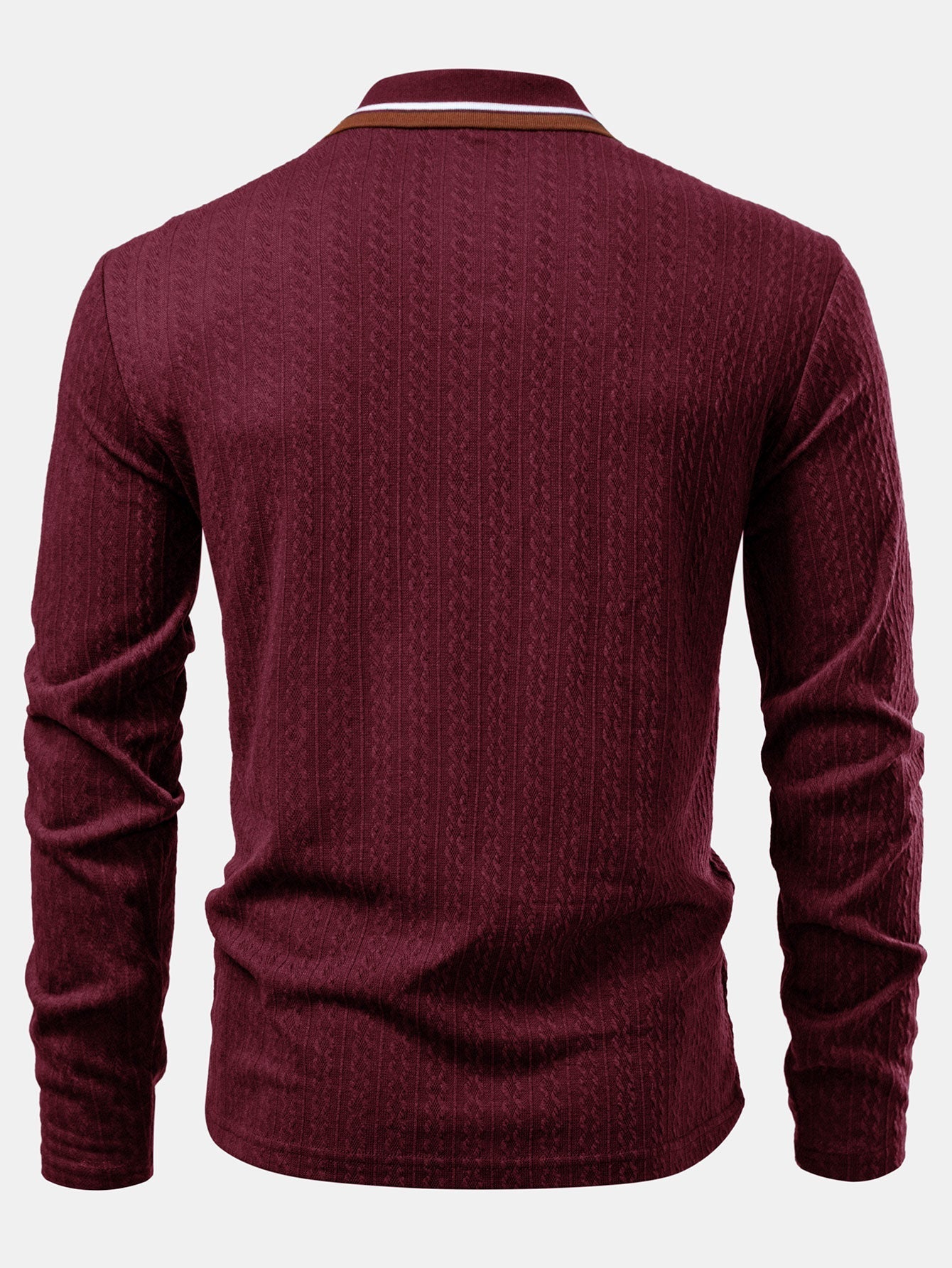 Jacob | Long Sleeve Twist Jacquard Polo Shirt