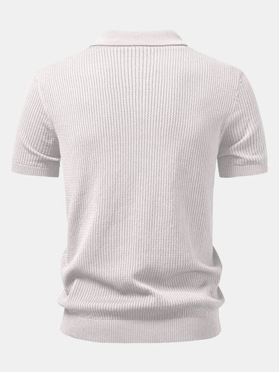 Ryan | Textured Crochet Knitted Polo Shirt