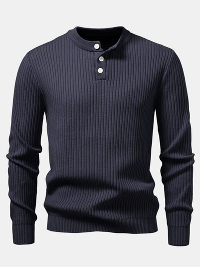 Ardal® | Ribbed Henley Neck Sweater