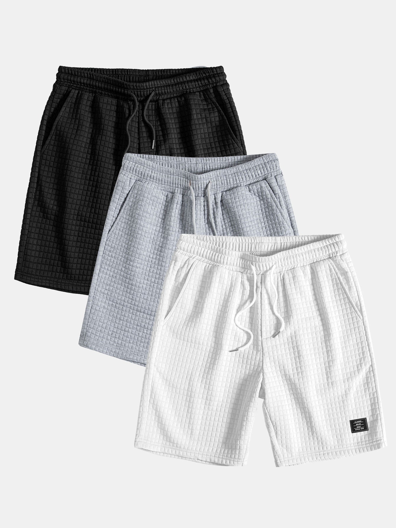 Adon® | 3 Pieces Waffle Drawstring Shorts